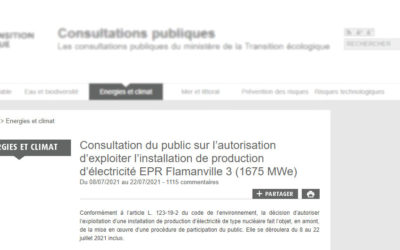 Consultation du public sur l’autorisation d’exploiter l’installation de production d’électricité EPR Flamanville